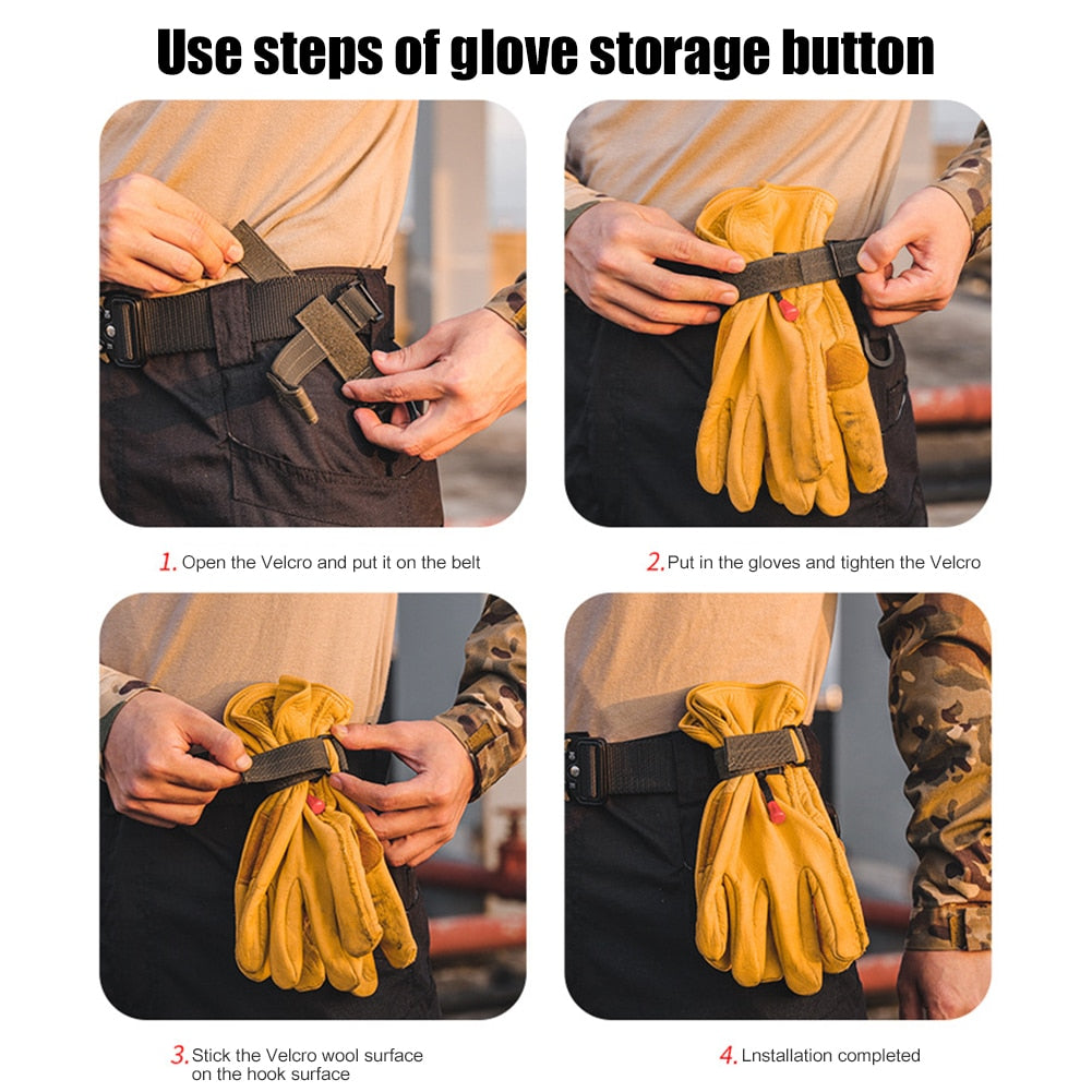 Outdoor Keychain Tactical Gear Clip Keeper Pouch Belt Keychain  Webbing Gloves Rope Holder Military Hook Nylon Webbing Keyring